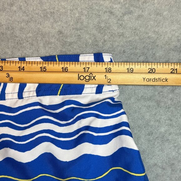 Columbia Womens XL Blue Wave Pattern Swim Shorts With Elastic Waist & Drawstring - Picture 3 of 10